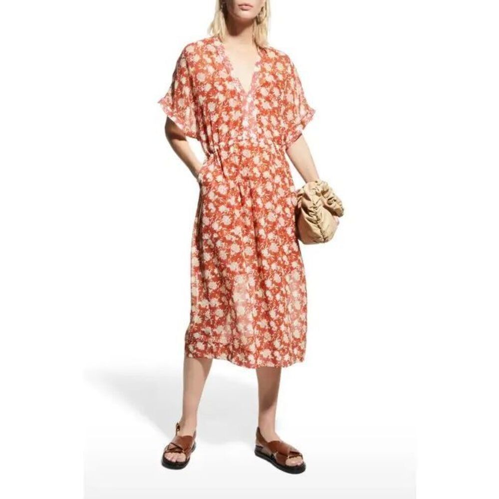 Rag & Bone Elysse Midi Dress in Pecan Size L